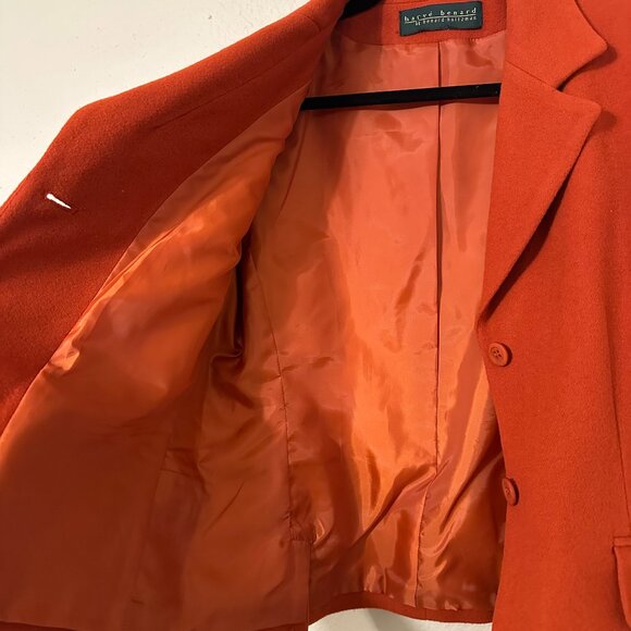 Vintage Harvé Benard Rust Orange Wool Blazer – Cropped Tailored Jacket - Picture 3 of 12